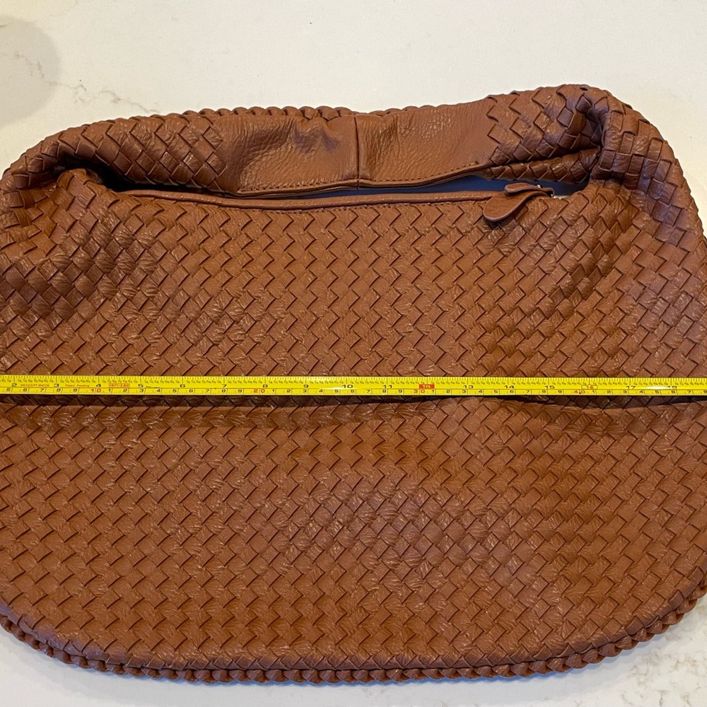 Brown Woven Vegan Leather Bag